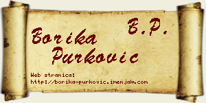 Borika Purković vizit kartica